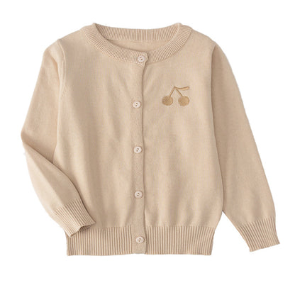 Girls' Cherry Sweater in Cotton Blend