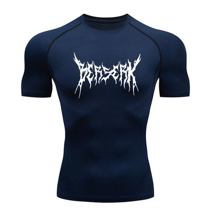 Men Athletic Quick Dry Compression Berserk Print T-shirts Tees