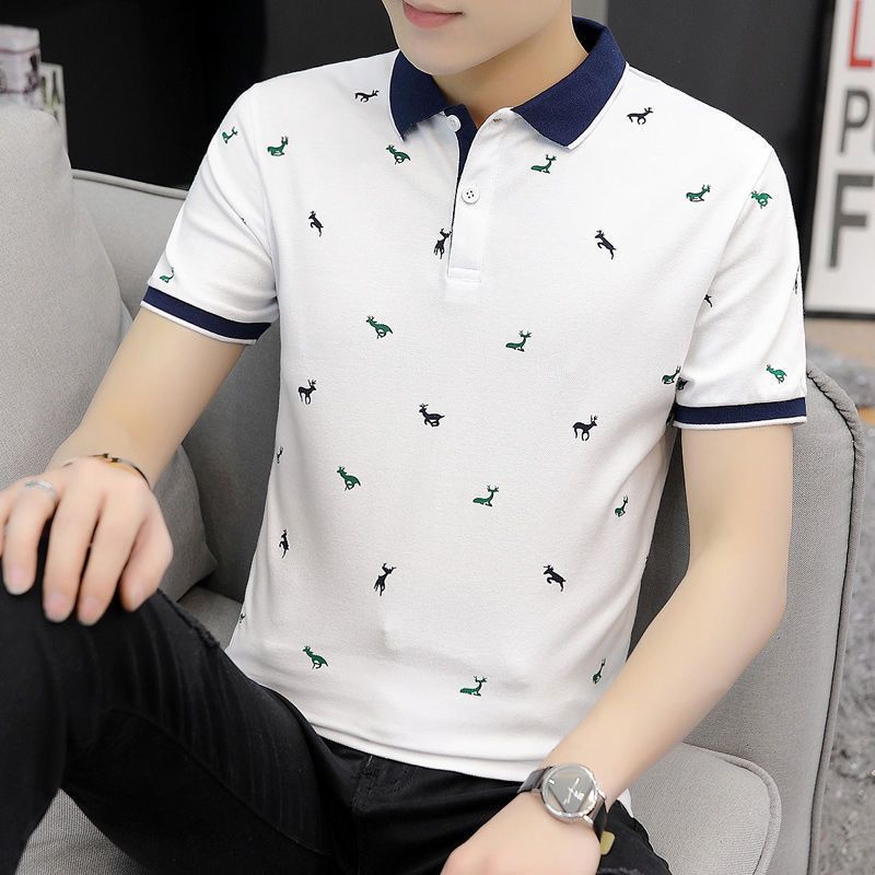 Men's Printed Polo Shirts - Oversized Casual Tee