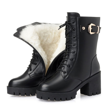 Women's Spring Autumn Martin Boots with Chunky Heels