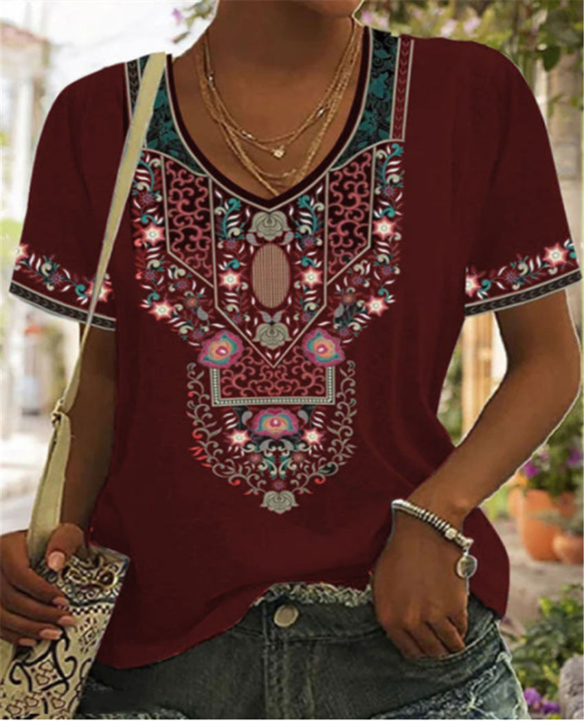 Plus Size Women's Casual V-Neck T-Shirt