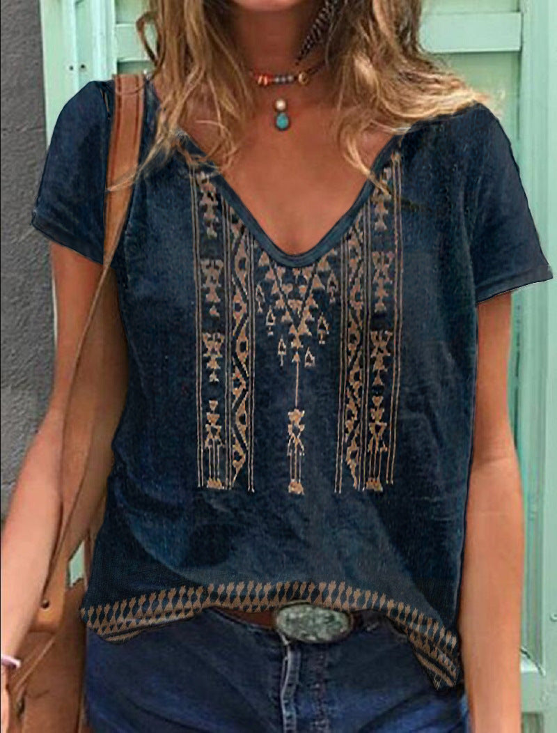 Plus Size Women's Casual V-Neck T-Shirt