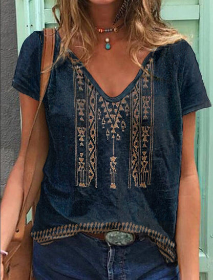 Plus Size Women's Casual V-Neck T-Shirt