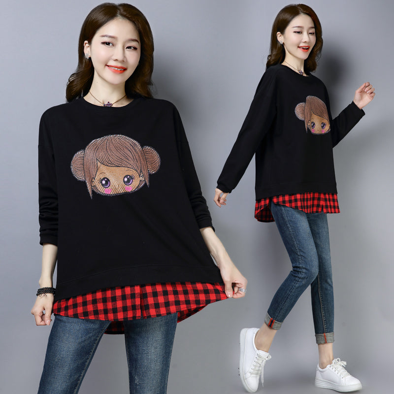 Trendy Style Plus Size Casual Sweatshirt