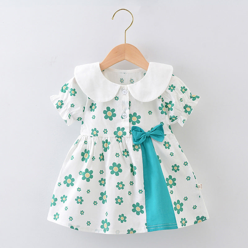 Girls' Short Sleeve Cotton Dress New Style