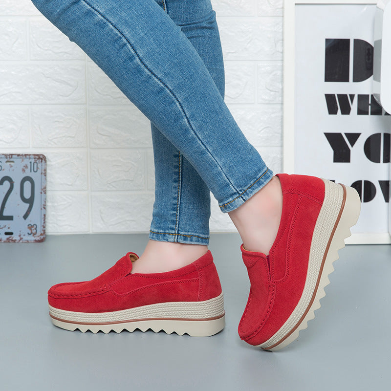 Women's Thick Sole Suede Height Increasing Shoes