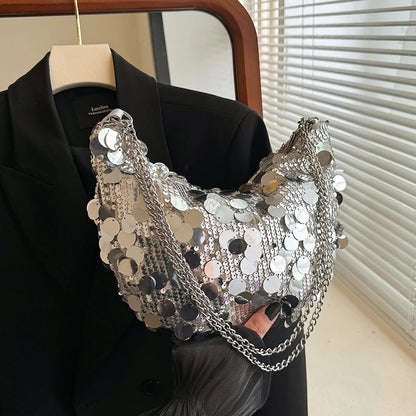Sequin Bag Women  New Trendy Versatile Chain Solid One Shoulder Bags