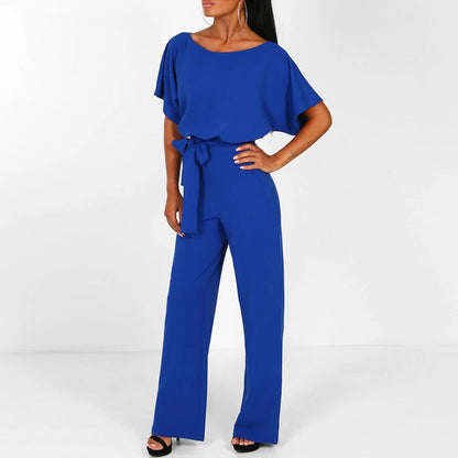 Elegant Plus Size Women’s Summer Jumpsuit with Wide Legs