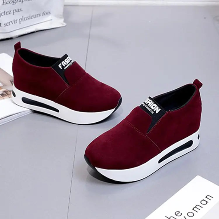 High-Top Casual Women's Sneakers - Trendy Slip-On Shoes