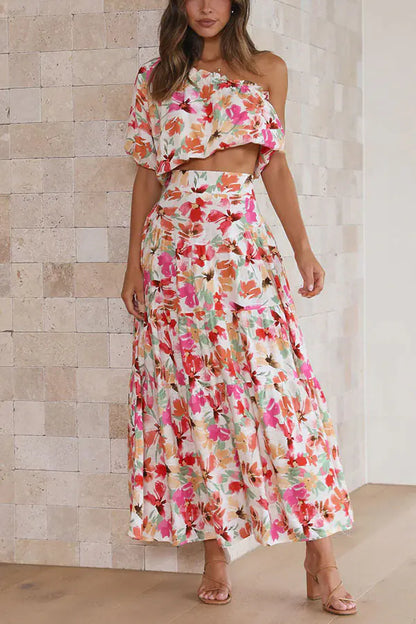 Women's Fashion Floral Two-Piece Set