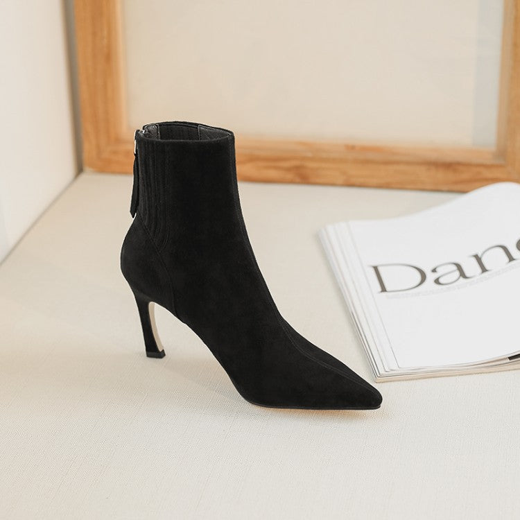 Fashion Stiletto Pointed Toe Women's Short Boots