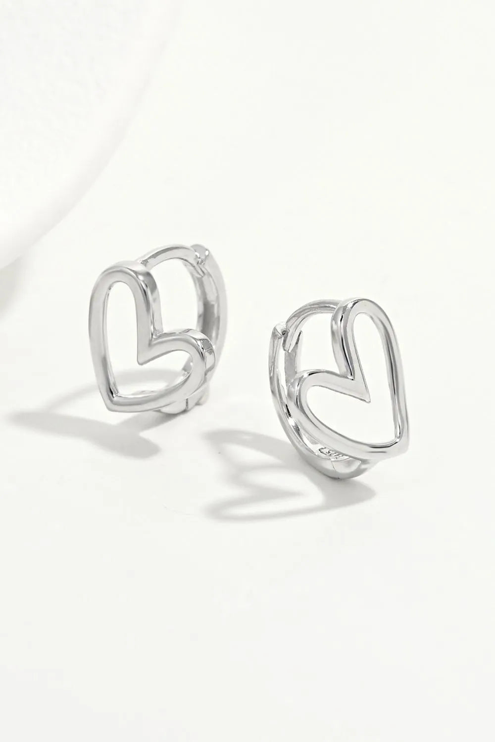 925 Sterling Silver Heart Shape Earrings