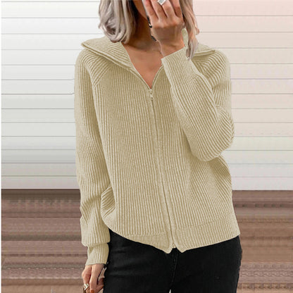 New Stripe Casual Loose Knitwear Coat for Women
