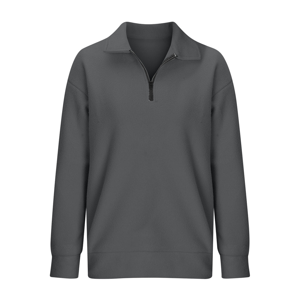 Plus Size Oversized Half Zip Pullover Sweatshirt