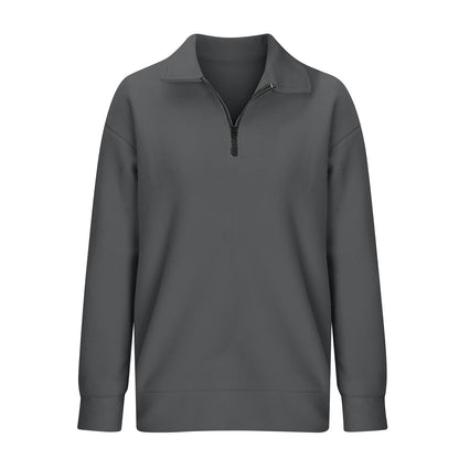 Plus Size Oversized Half Zip Pullover Sweatshirt