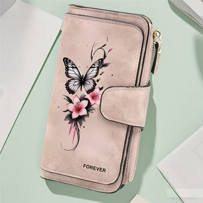 Butterfly & Flowers Wallet  Fold over Design  Wallet