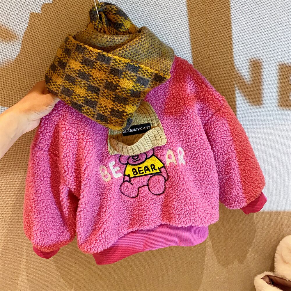 Girls' Thick Warm Fleece Wool Sweater