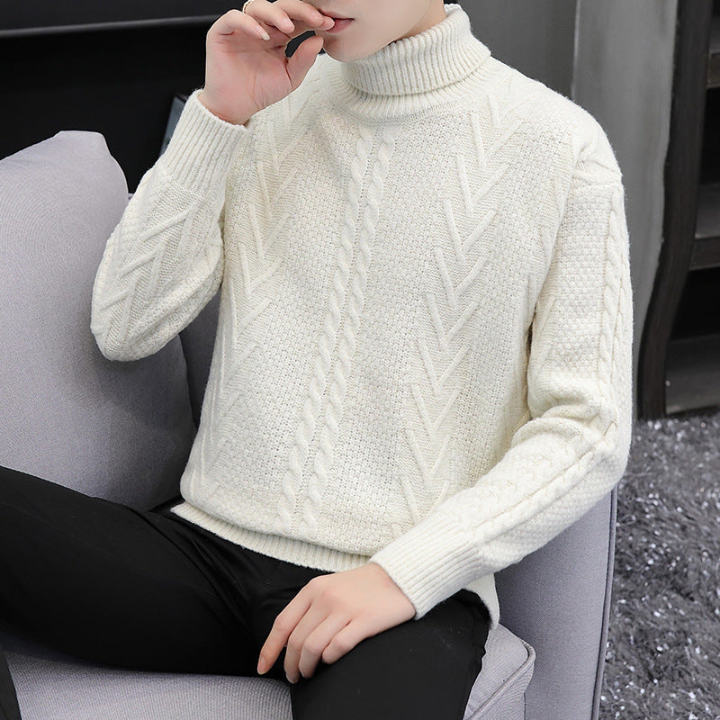 Men's Casual Loose High Neck Sweater Top