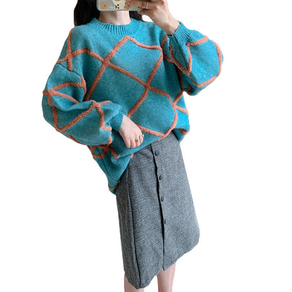 Plus Size Women's Fall/Winter Sweater Two-Piece Set