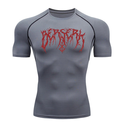 Men Athletic Quick Dry Compression Berserk Print T-shirts Tees