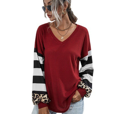 Women's Striped Long Sleeve T-Shirt for Fall/Winter