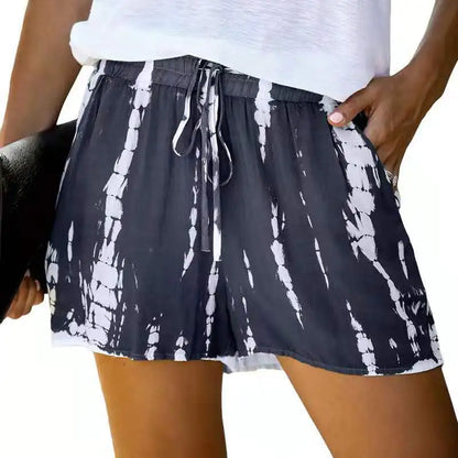 Summer Tie-Dye Striped Wide-Leg Shorts for Women - Trendy Attic Store01