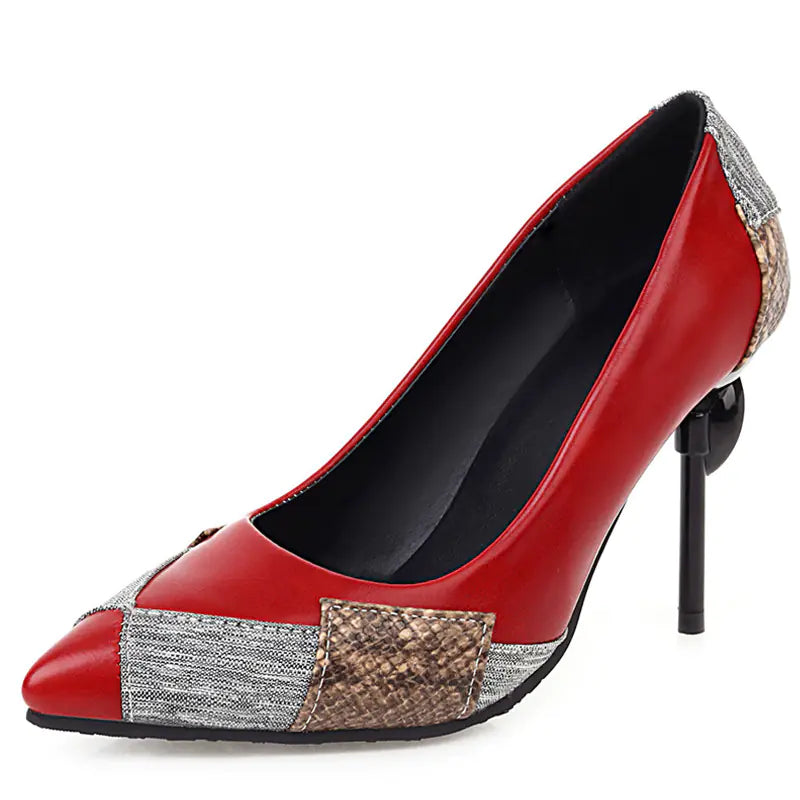 Pointed Toe High Heels for Women - Sexy Color Block Design - Trendy Attic Store01