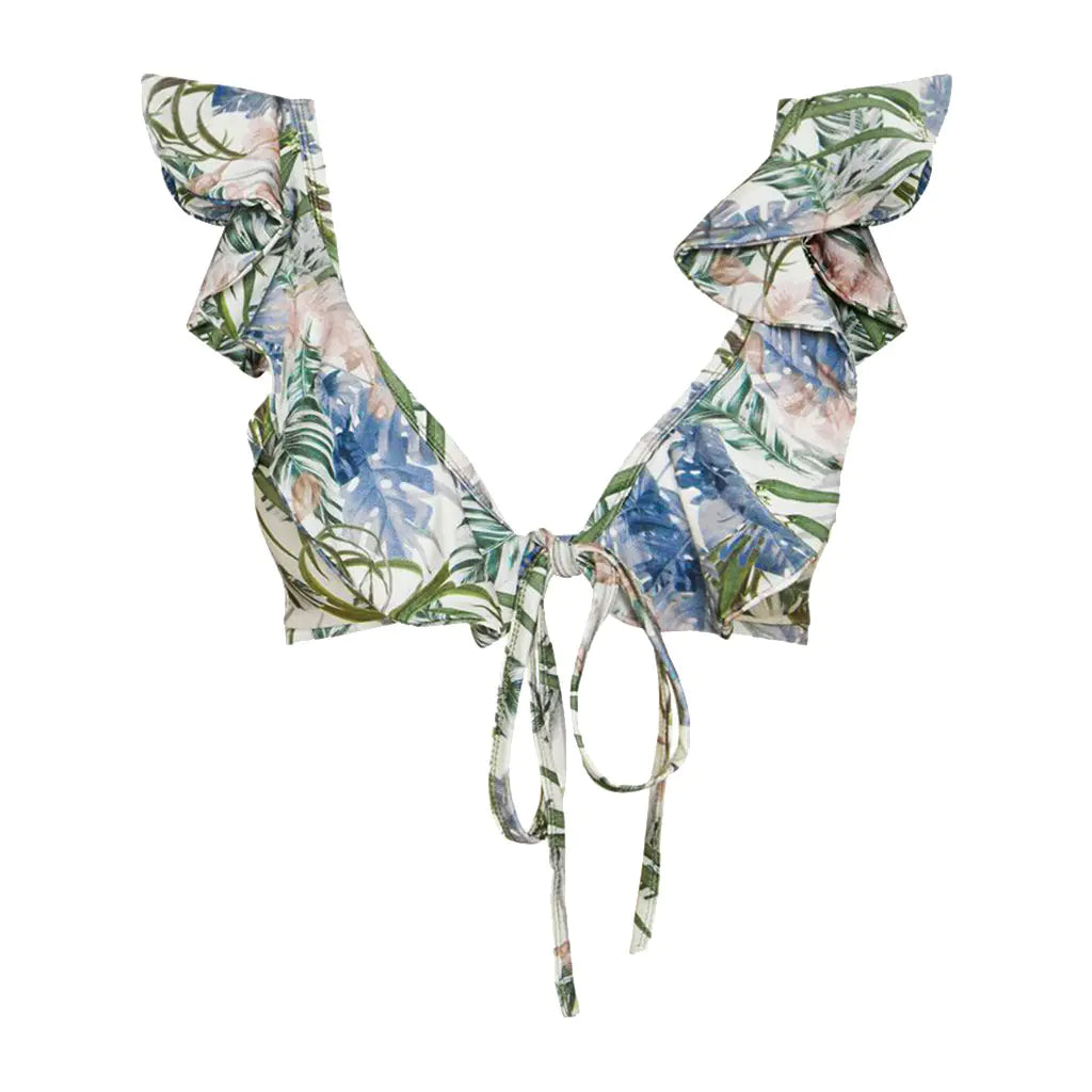 Leaf Print Bikini Set - Sexy Backless Swimwear