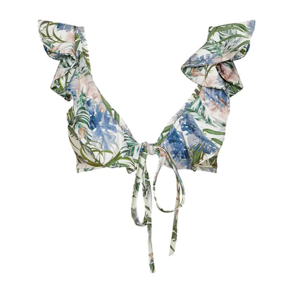 Leaf Print Bikini Set - Sexy Backless Swimwear