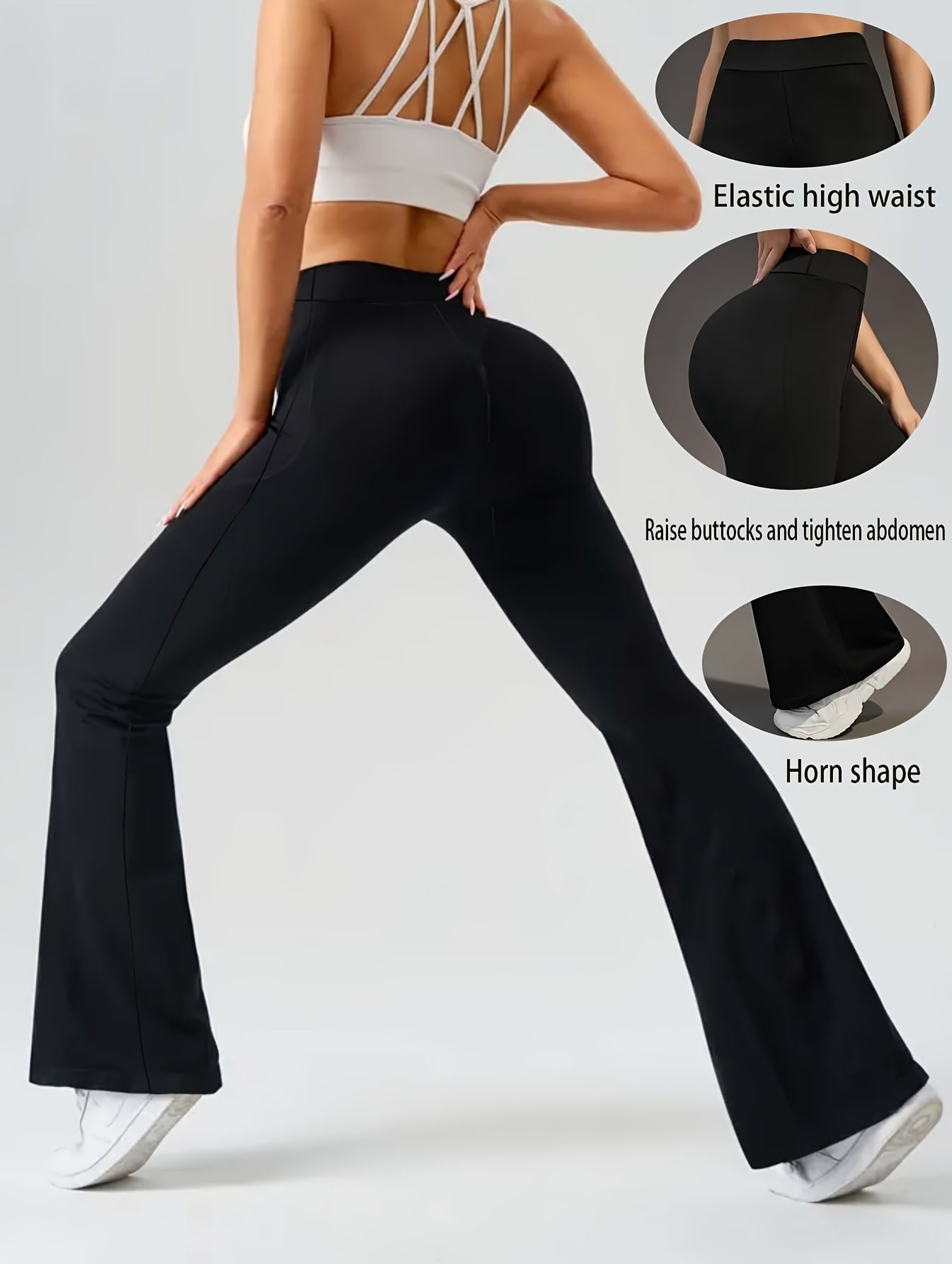 3 Pairs Of Women's Flared Trousers, Slim Fit, High Elasticity for Lifting The Buttocks