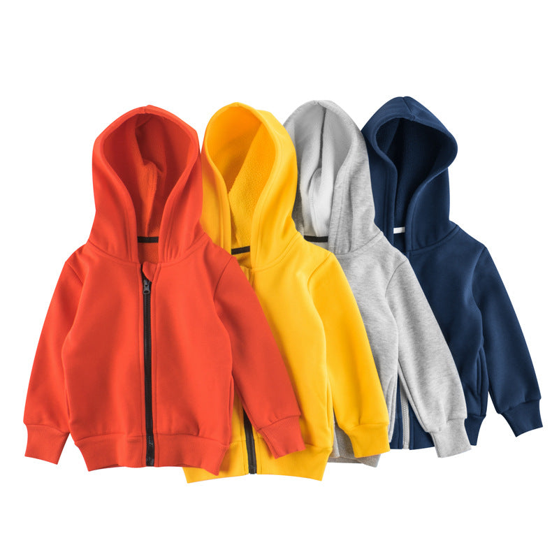 Warm Thick Zipper Hooded Sweatshirts for Toddlers