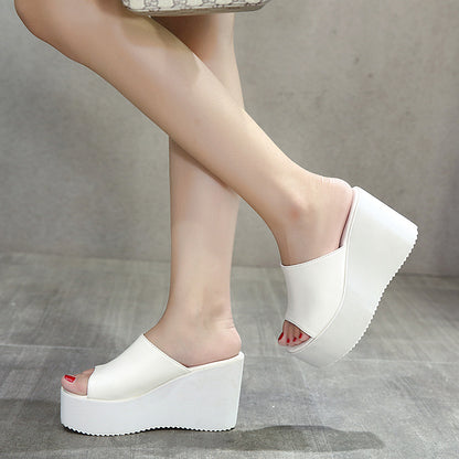 Wedge Sandals, Suede Slippers, High Heeled Mules