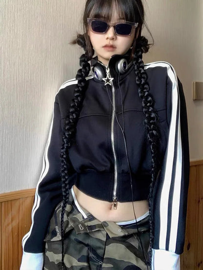 Spring Autumn New Color-Block Hoodie for Women