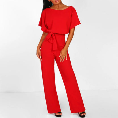 Elegant Plus Size Women’s Summer Jumpsuit with Wide Legs