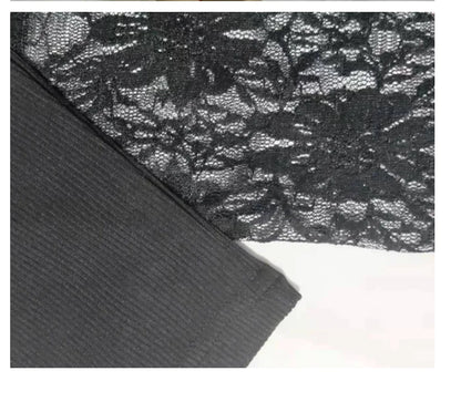 Plus Size Off-Shoulder Long Lace V-Neck Blouse