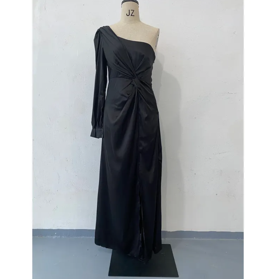 Elegant Waist-Tie Slim Fit Maxi Dress