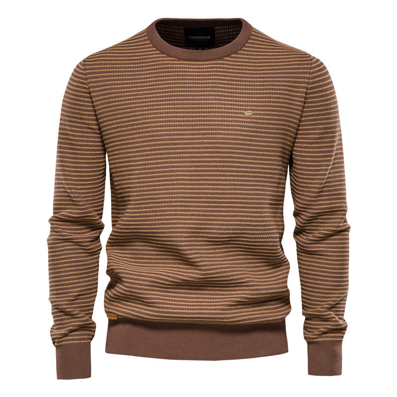New Striped Long Sleeve Sweater for Men