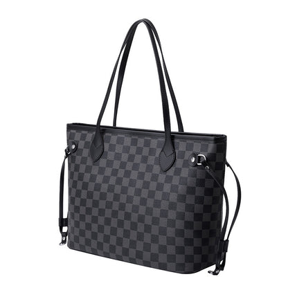 Plaid Tote Bag - Large Capacity Simple Design