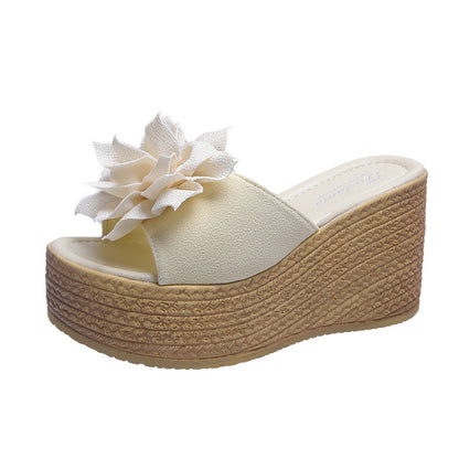 Women's Retro Flower Wedge Platform Sandals & Slippers