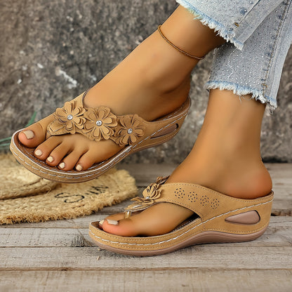 Floral Platform Flip-Flops for Women