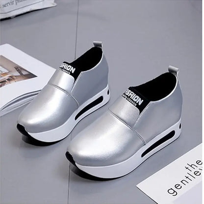 High-Top Casual Women's Sneakers - Trendy Slip-On Shoes