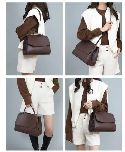 Women's Shoulder Bag - Simple PU Leather Commuter Bag