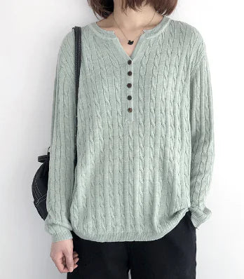 Casual Cotton Knitted Sweater for Women