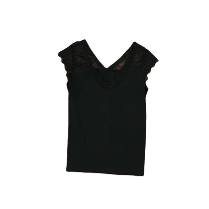 Women's Lace Knit Vest Top - European Style V-Neck T-Shirt