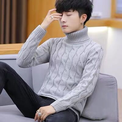 Plus Size Men's Winter Padded Turtleneck Sweater