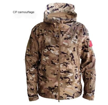 Camouflage Hooded Fleece Jacket for Winter Mountaineering