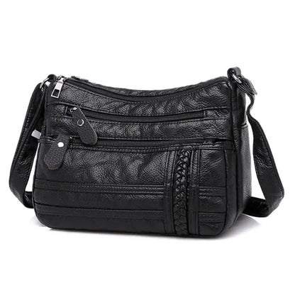 Chic Multi-Layer Soft Leather Shoulder Bag for Women