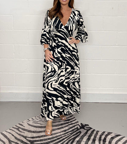 Fall/Winter Women's Casual Printed Dress