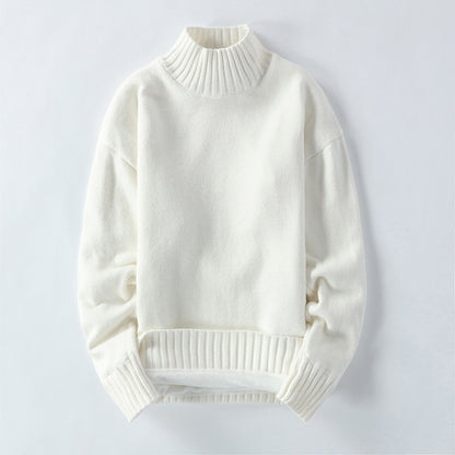 Men's High Neck Plus Fleece Padded Sweater