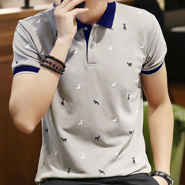 Men's Printed Polo Shirts - Oversized Casual Tee